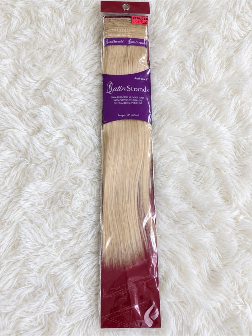 NEW Satin Strands 18” 100% Human Hair Extensions Blonde